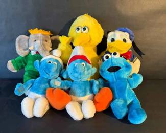 Vintage Plush Toys Smurfs, Sesame Street, Disney, and Babar