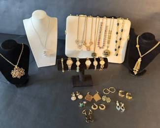 Costume Jewelry Collection Necklaces, Watches, Earrings Statement Pieces