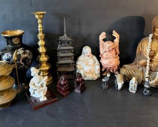 Assorted Asian Decorative Sculptures Brassware Collection