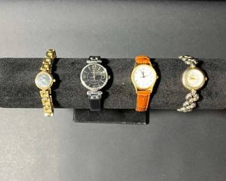 4 Vintage Modern Womens Watches Citizen, TimeTech, Quartz Stainless Steel