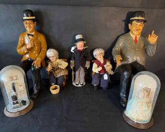 Assorted Figurines Display Dome Collectibles Laurel Hardy