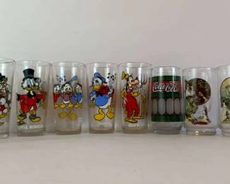 Vintage Collector Glasses Disney, Peanuts, Norman Rockwell