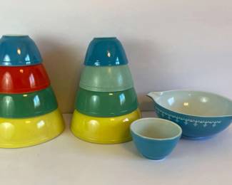Pyrex Primary Colors Nesting Mixing, Misc Pyrex Mixing Cinderella Bowls