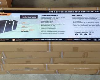 2025 Landhonor LHR-MS0608 6ft x 8ft Galvanized Apex Roof Metal Shed, Unused, Contents Of ONE Box 