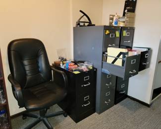 Some of the office supplies - locking file cabinets - Staples, Cold-Steel and Hon