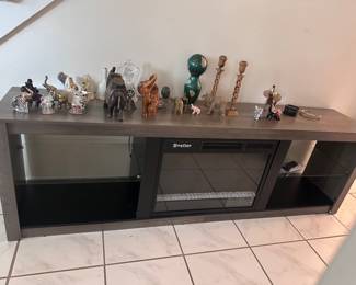 Brand new tv stand with fireplace and led lighting 