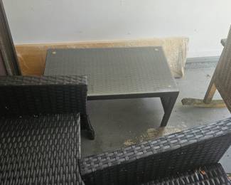 Faux Rattan Side Tables