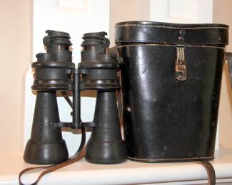 RARE WWII German U-Boat Binoculars by Ernst Leitz with Original Straps & Case