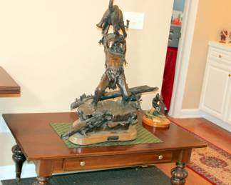 HUGE C. Buck Mahaney Bronze Sculpture “In Harm’s Way”