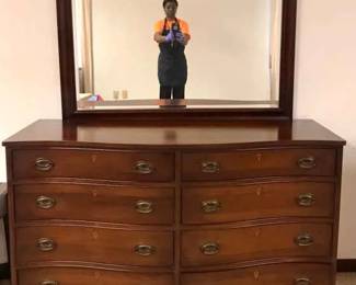 Antique 8 drawer dresser and mirror