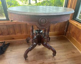 Antique Victorian Marble Top Table