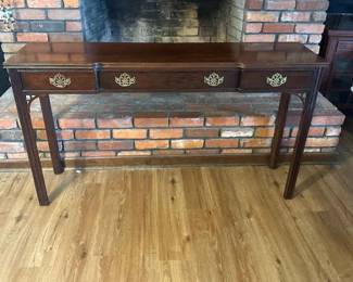 Hickory Chippendale Marlborough Console Table
