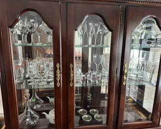 Assorted Glassware in Hutch