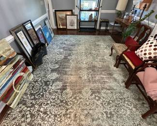 Large Area Rug, Assorted Wall Art, Chairs
