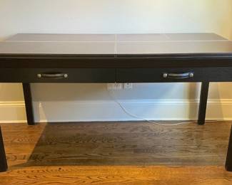 Contemporary Leather Top Two Drawer Desk