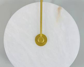 Set Of Four Alabaster And Gold Tone Midcentury Style Aluminum LED Sconces (4)