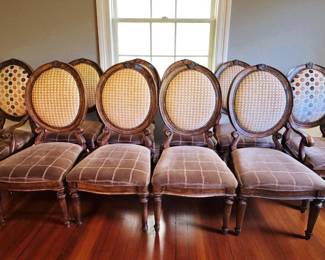 Set Of Ten Dining Chairs (8 Side Chairs And 2 Armchairs)