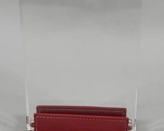 Coach Lucite Red Leather Magnetic Picture Frame