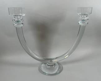 Global Views Two Lite Glass Tube C/Abra Candle Holder