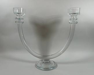Global Views Two Lite Glass Tube C/Abra Candle Holder