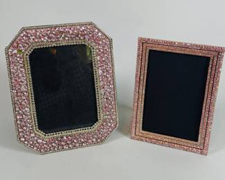 Two Olivia Riegel Pink Crystal Pave Frames (2)