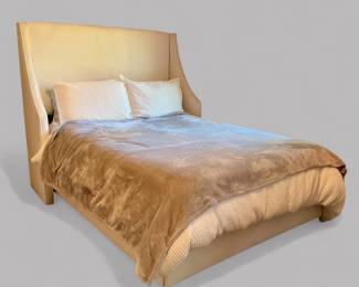 White Upholstered Double Bedframe