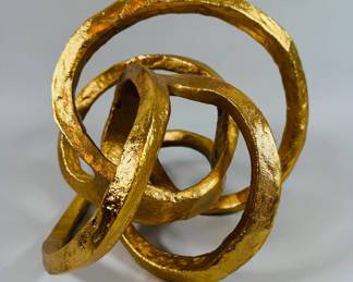 Jonathan Adler Or Mitchell Metal Gilt Knot Sculpture