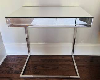 Inlook Glass Craft Co. Mirror And Chrome Side Table