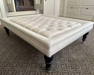 White Tufted Ottoman/Coffee Table