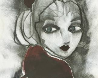 Caitlin Dinkins For Zoe Bios Creative, "Opera Singer", Lithograph On Paper