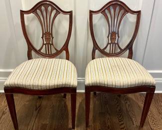 Pair Of Vintage Shield Back Side Chairs
