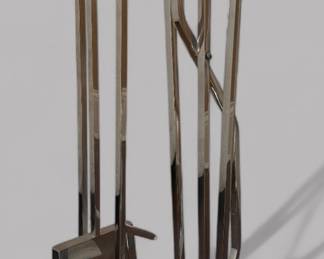 CB2 "Bend" 4-Piece Chrome Fireplace Tool Set