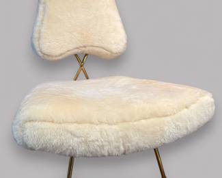 Jonathan Adler "Maxime" White Shearling Lounge Chair