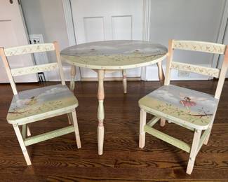 Painted Child's Table And Chairs