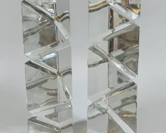 Pair Of Contemporary Riedel Crystal Candlesticks