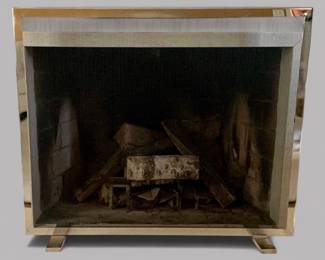 CB2 Chrome Fireplace Screen