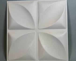 Inhabit Wall Flats, Chrysalis White Decorative 3D Wall Tiles (40 Pieces)