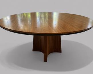 Roberta Schilling Modern Walnut Round Dining Table