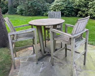Kingsley Bate Teak 'Amalfi' High Boy/Bar Table And Chairs Set