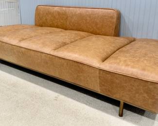 CB2 "Lawndale" Brown Leather Daybed 