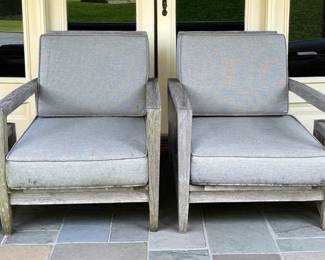 Pair Of Kingsley Bate Teak 'Amalfi' Armchairs With Two End Tables 
