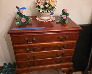 Solid cherry queen Anne silver chest $425