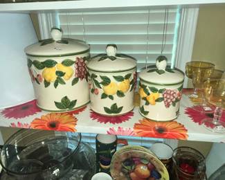 VINTAGE 3 pc CANNISTER SET