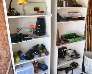 WHITE BOOK CASES & TOOLS & MISC.