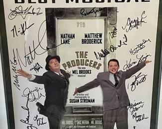 Cast Autographed The Producers Theatre Poster