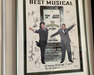 Framed Cast Autographed The Producers Theatre Poster