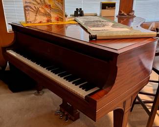 Steinway & Sons Mahogany Baby Grand Piano