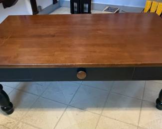 Farmhouse Style Coffee Table with Black Painted Base