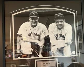 Framed Photograph Print of Lou Gehrig & Babe Ruth
