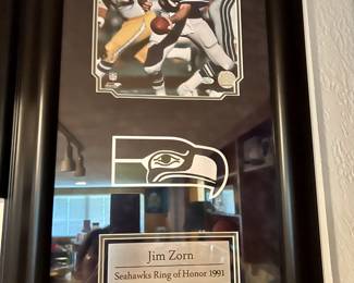Framed Jim Zorn 1991 Seahawks Ring of Honor Photo